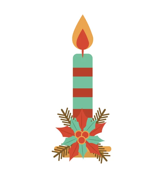 Vela de Navidad icono decorativo — Vector de stock