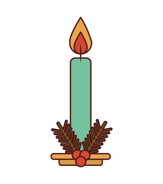 Vela de Navidad icono decorativo — Vector de stock