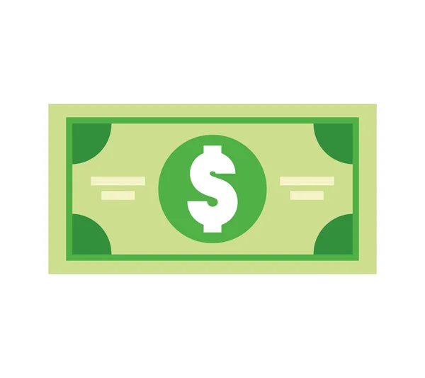 Bills dollars isolated icon — Stock Vector