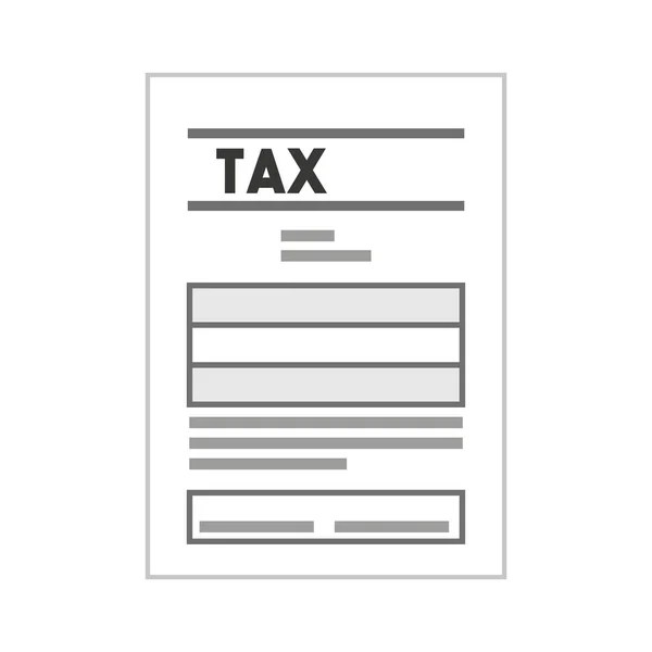 Izolované Ikona dokumentu papíru daně — Stockový vektor
