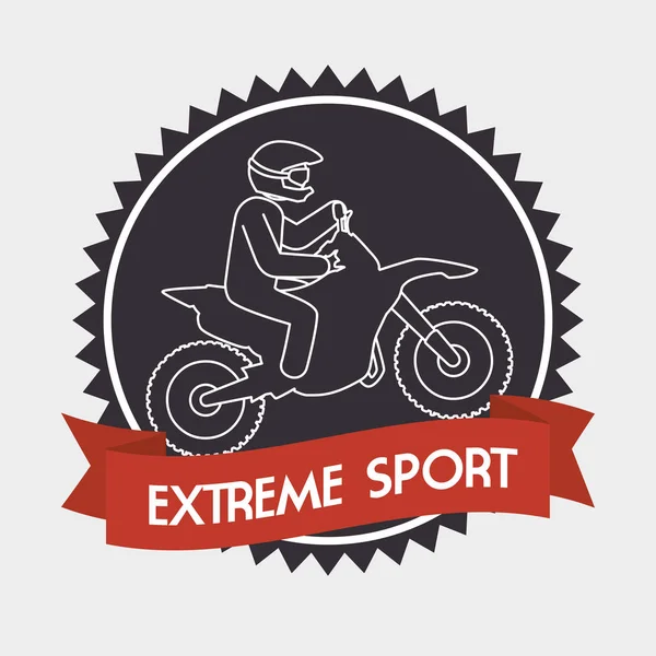 Motocyklový jezdec extrémní sport nápis — Stockový vektor