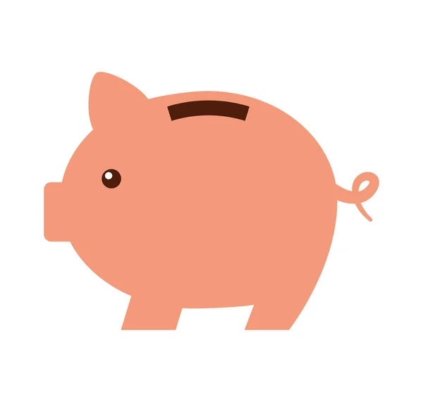 Piggy savings isolated icon — Stock Vector