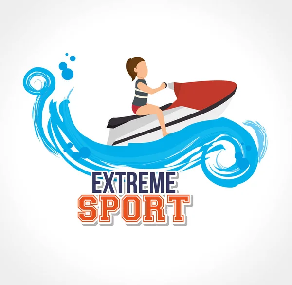 Diseño de etiquetas de esquí acuático de deporte extremo — Vector de stock