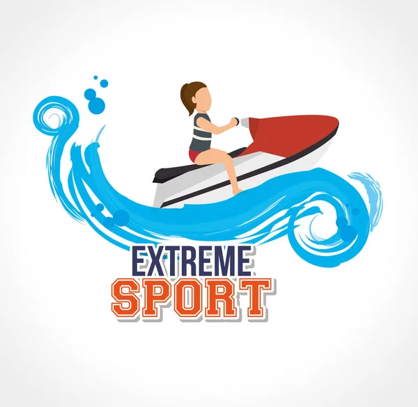 Extreme sport jetski etiketontwerp — Stockvector