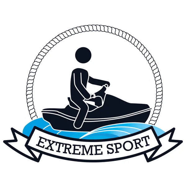 Ontwerp van de banner van extreme sport jetski — Stockvector