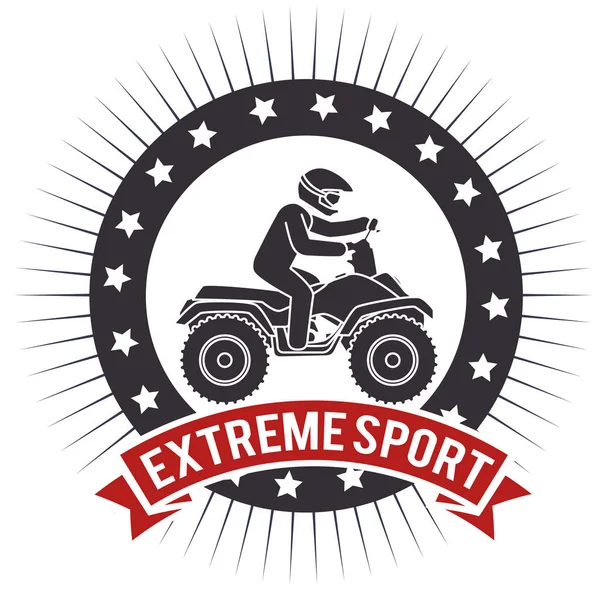 Atv extreme sport label design — Stock Vector