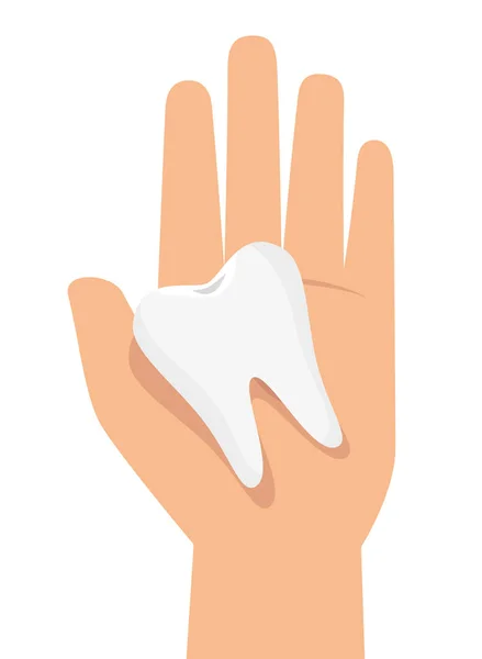 Χέρι κρατήστε δόντι υγειονομικής περίθαλψης — Διανυσματικό Αρχείο