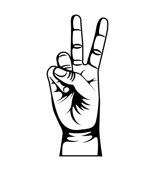 Ikona na białym tle symbol ludzkiej dłoni — Wektor stockowy