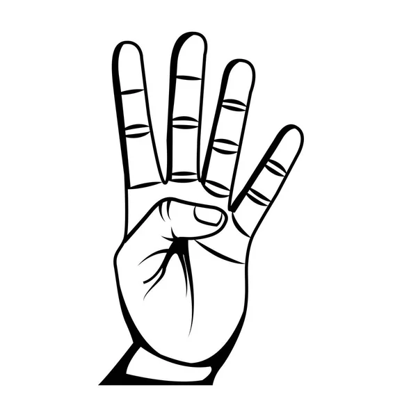 Ikona na białym tle symbol ludzkiej dłoni — Wektor stockowy