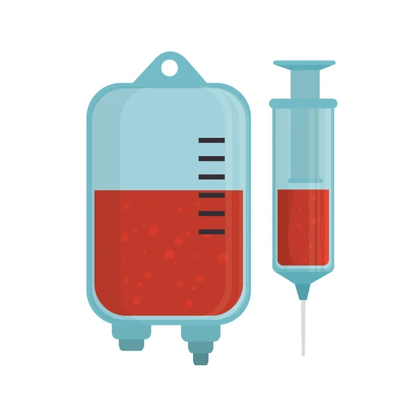 Bag blood syringe laboratory — Stock Vector