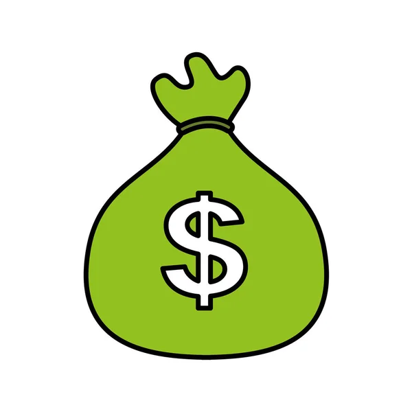 Money bag isolated icon — Stock Vector