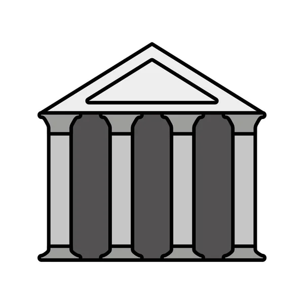 Bank building isolated icon — Stock Vector