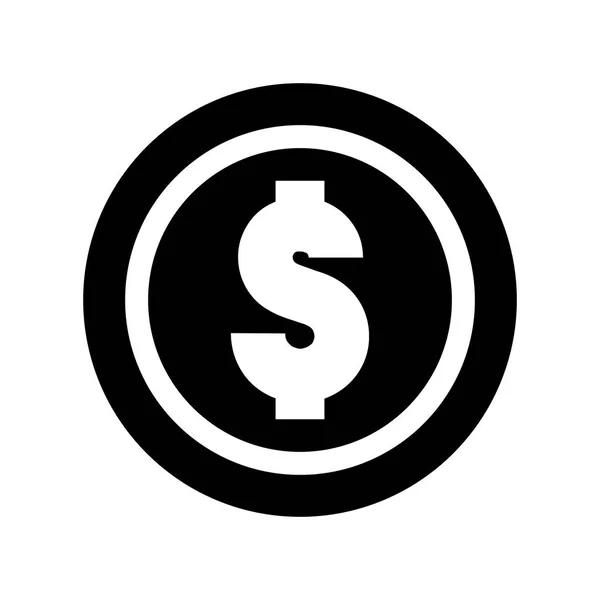 Érme pénzt elszigetelt ikon — Stock Vector