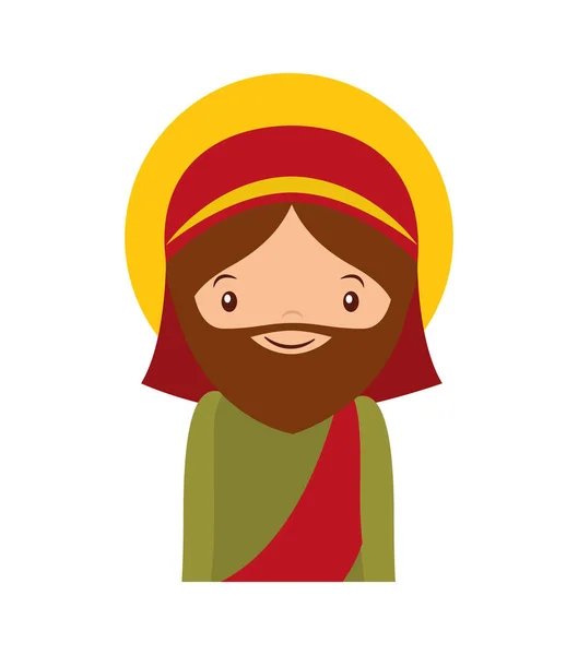 Saint joseph manger character — Stock Vector