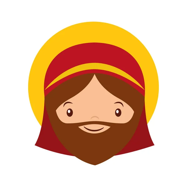 Saint joseph manger character — Stock Vector