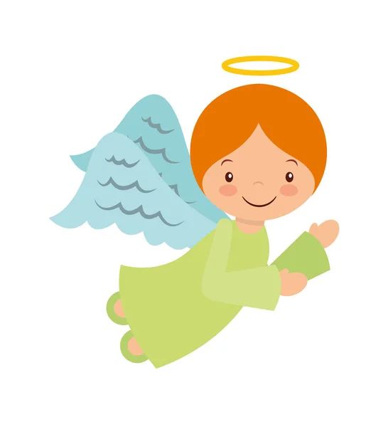 Lindo ángel pesebre carácter — Vector de stock