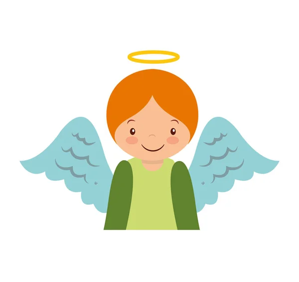 Aranyos angyal jászol karakter — Stock Vector