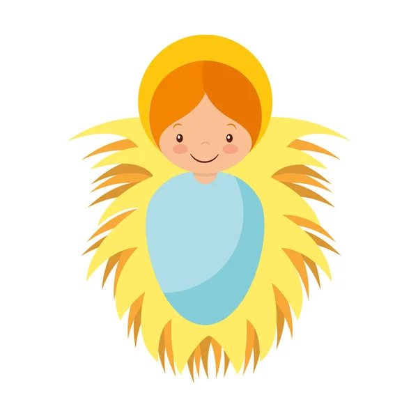 Jesus bebé pesebre carácter — Archivo Imágenes Vectoriales
