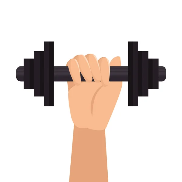 Hand hold barbell fitness design — Stock Vector