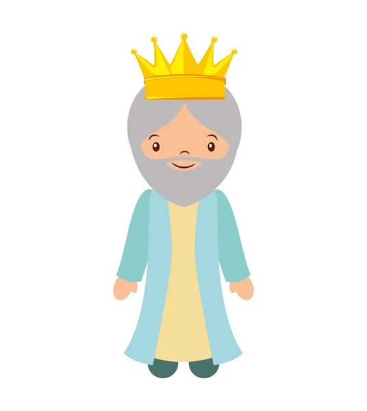 Wise man epiphany manger character — Stock Vector