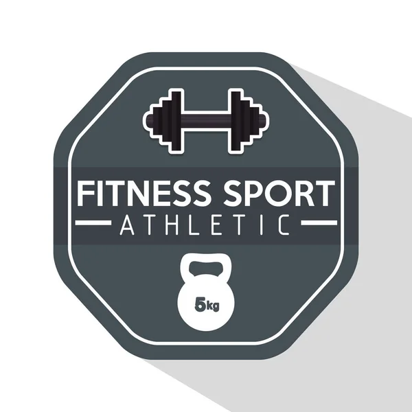 Deporte de fitness atlético barra de pesas kettlebell trabajo duro — Vector de stock
