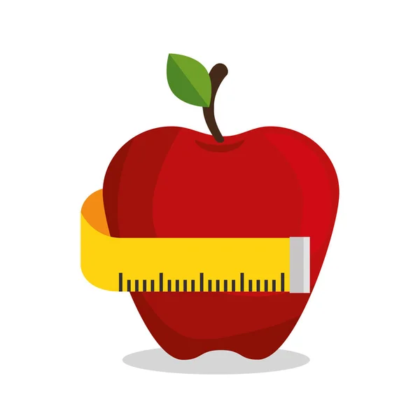 Apple measuring nutrition sport — Stock Vector