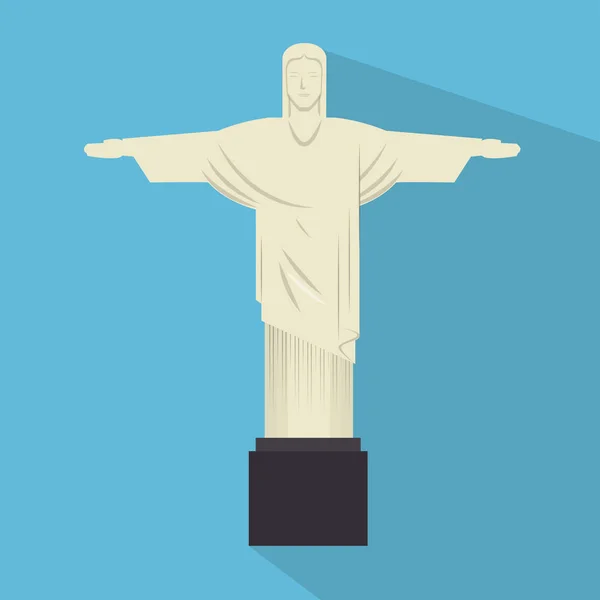 Monument jesus statue rio janeiro — Stock Vector