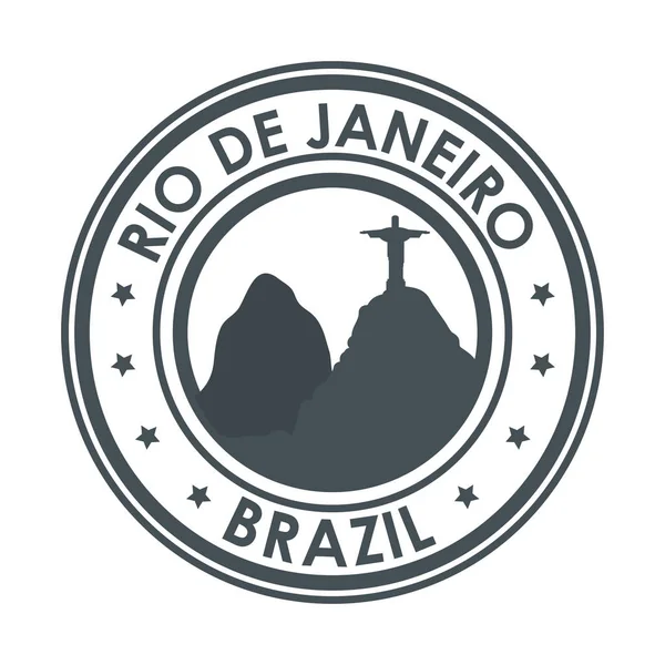 Bir Rio de janeiro Brezilya anıt İsa Tasarla — Stok Vektör