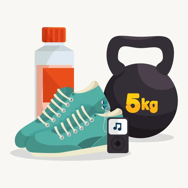 Elementos de colección gimnasio deporte — Vector de stock