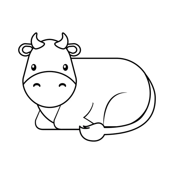 Söt ox manger karaktär — Stock vektor