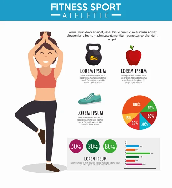 Atletik olahraga kebugaran infografis - Stok Vektor