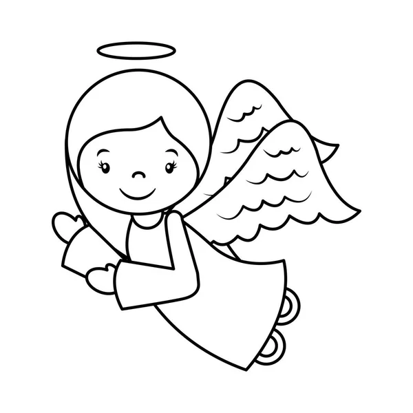 Lindo ángel pesebre carácter — Vector de stock