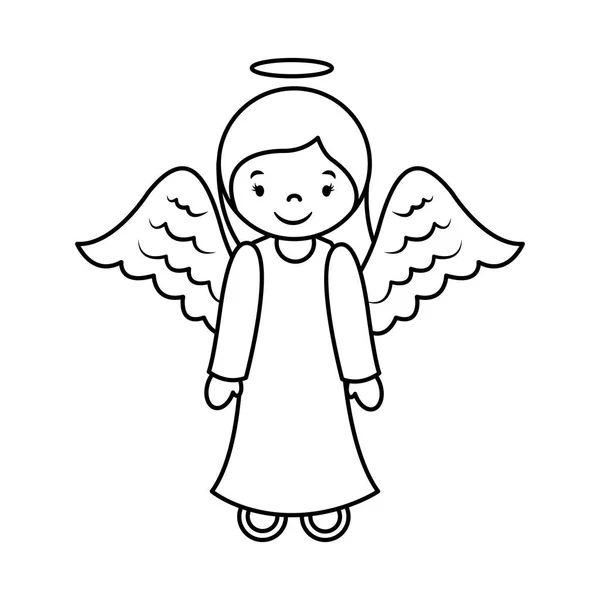 Lindo ángel pesebre carácter — Vector de stock