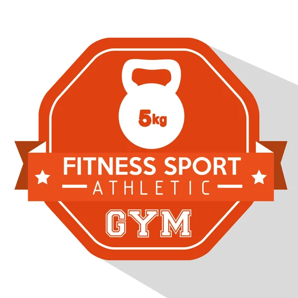 fitness sport athletic gym kettlebell orange badge