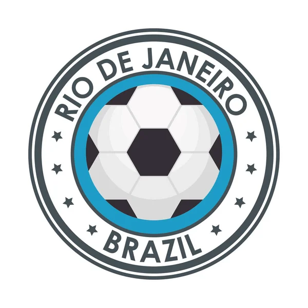 Rio de janeiro brazil football emblem — Stok Vektör