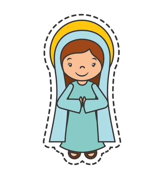 Mary vigin manger character — Stock Vector