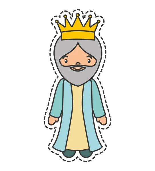 Wise man epiphany manger character — Stock Vector