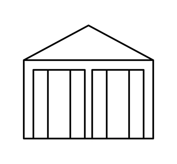 Edificio de almacén icono aislado — Archivo Imágenes Vectoriales