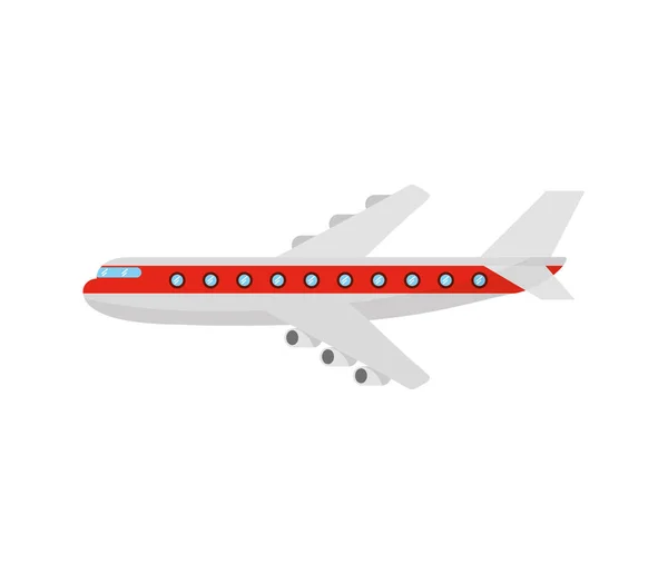 Avião voando ícone isolado — Vetor de Stock