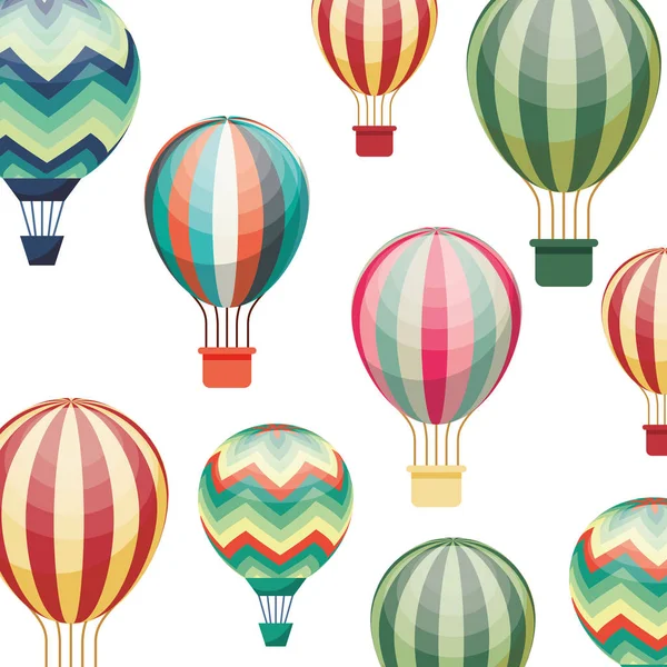 Balão ar quente viagens —  Vetores de Stock