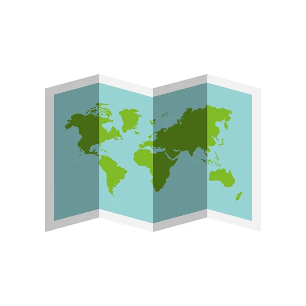 Carte du monde papier géographie icône — Image vectorielle