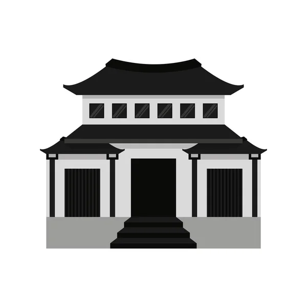 Japonês edifício isolado ícone — Vetor de Stock