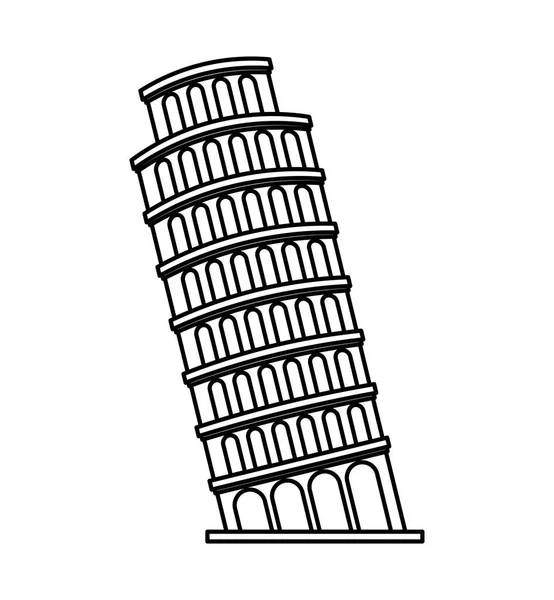 Torre piza ícono italia — Vector de stock