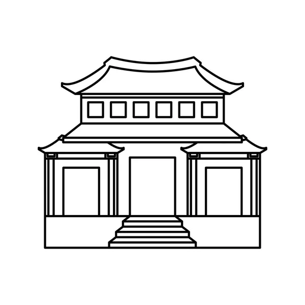 Edificio japonés icono aislado — Vector de stock
