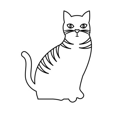 şirin kedi maskot izole simgesi