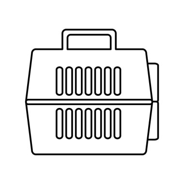 Evde beslenen hayvan taşıyıcı kutusu izole simgesi