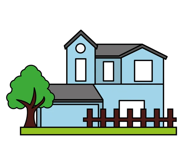 Exterior house isolated icon — Stock Vector