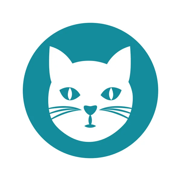 Cute cat mascot isolated icon — Stock Vector