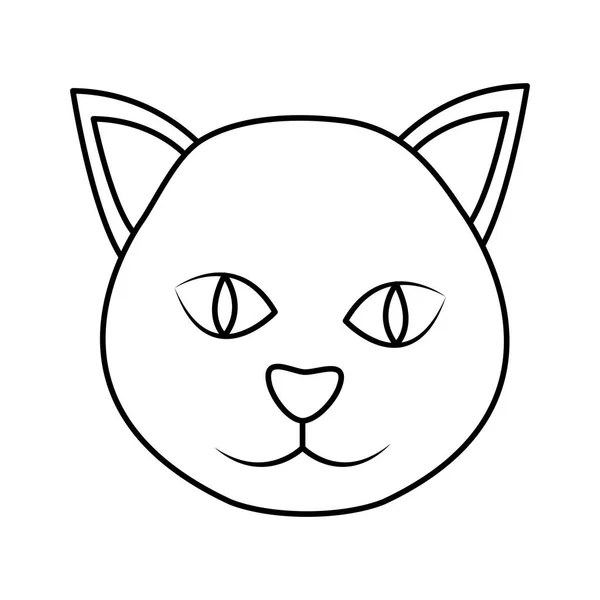 Lindo gato mascota aislado icono — Vector de stock