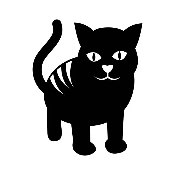 Carino gatto mascotte isolato icona — Vettoriale Stock